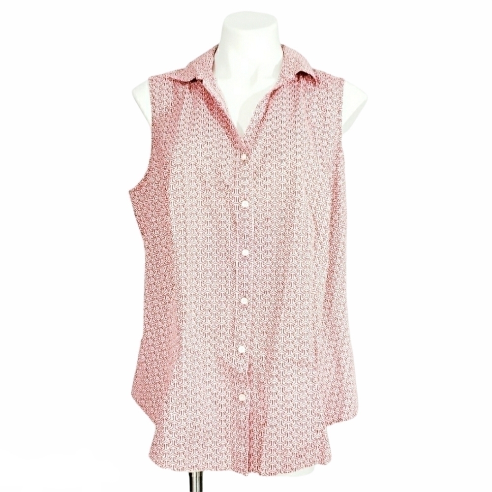 Talbots Woman Button Down Collar Tank Top